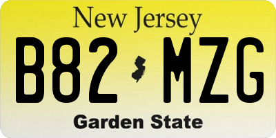 NJ license plate B82MZG