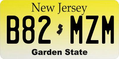 NJ license plate B82MZM