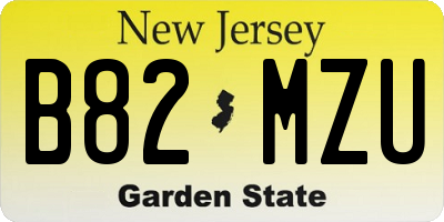 NJ license plate B82MZU