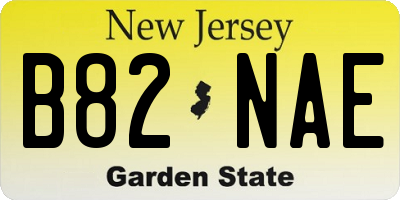 NJ license plate B82NAE
