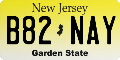 NJ license plate B82NAY