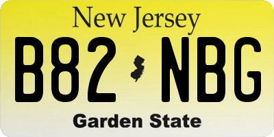 NJ license plate B82NBG