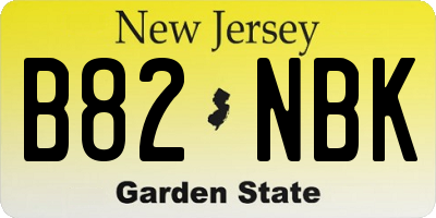 NJ license plate B82NBK