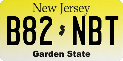 NJ license plate B82NBT