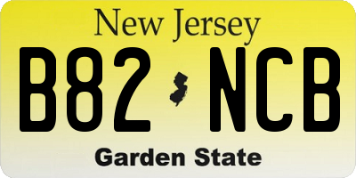NJ license plate B82NCB