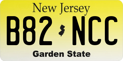NJ license plate B82NCC