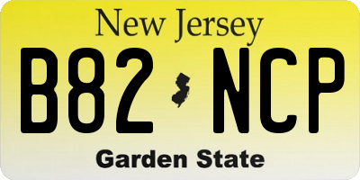 NJ license plate B82NCP
