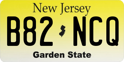 NJ license plate B82NCQ