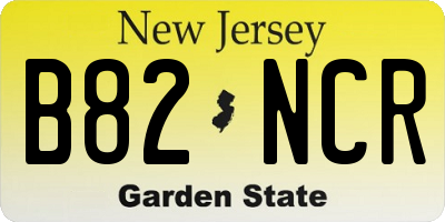 NJ license plate B82NCR