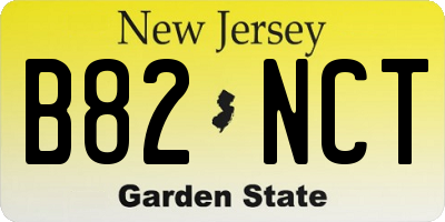 NJ license plate B82NCT
