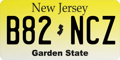 NJ license plate B82NCZ