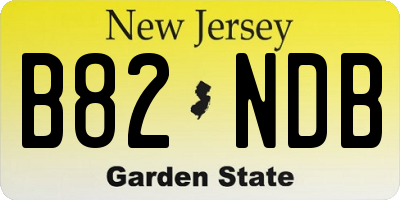 NJ license plate B82NDB