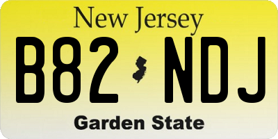 NJ license plate B82NDJ