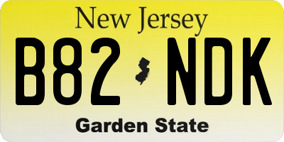 NJ license plate B82NDK