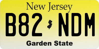 NJ license plate B82NDM