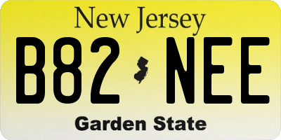 NJ license plate B82NEE