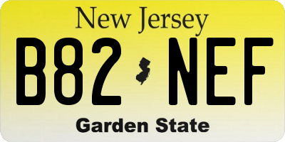 NJ license plate B82NEF