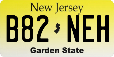 NJ license plate B82NEH