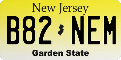 NJ license plate B82NEM