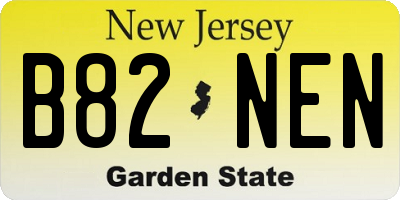 NJ license plate B82NEN