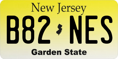 NJ license plate B82NES