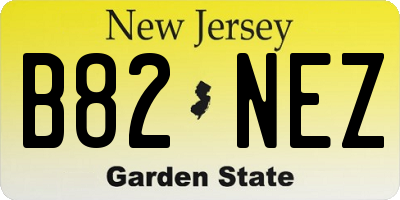 NJ license plate B82NEZ