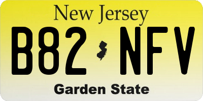 NJ license plate B82NFV