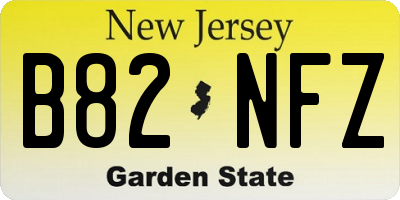 NJ license plate B82NFZ