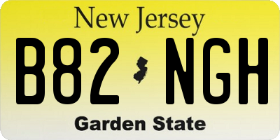 NJ license plate B82NGH