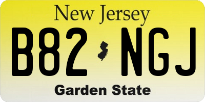 NJ license plate B82NGJ