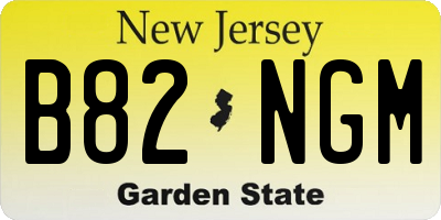 NJ license plate B82NGM