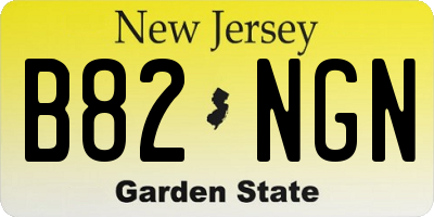 NJ license plate B82NGN