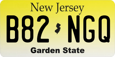 NJ license plate B82NGQ