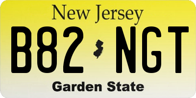 NJ license plate B82NGT