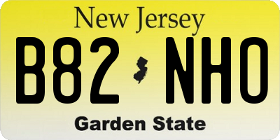 NJ license plate B82NHO