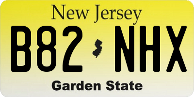 NJ license plate B82NHX