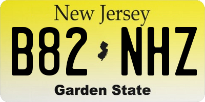 NJ license plate B82NHZ