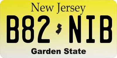 NJ license plate B82NIB