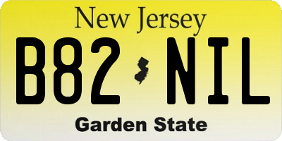NJ license plate B82NIL