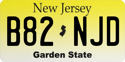 NJ license plate B82NJD
