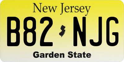 NJ license plate B82NJG