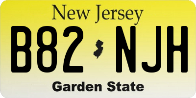 NJ license plate B82NJH