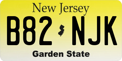 NJ license plate B82NJK