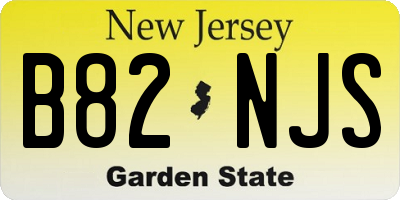 NJ license plate B82NJS