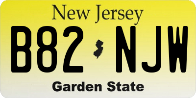 NJ license plate B82NJW