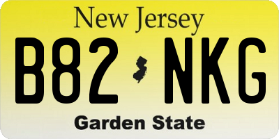 NJ license plate B82NKG