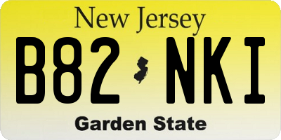 NJ license plate B82NKI