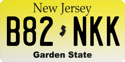 NJ license plate B82NKK