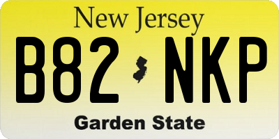 NJ license plate B82NKP