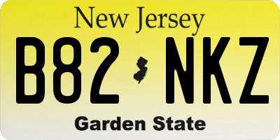 NJ license plate B82NKZ